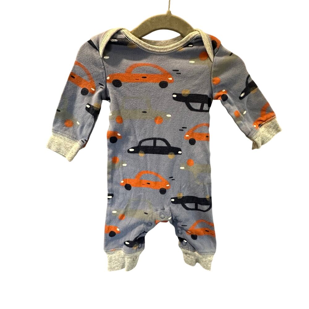 Carter’s Newborn Baby Boy Romper One Piece Outfit Blue Vehicles Cars 3 Months